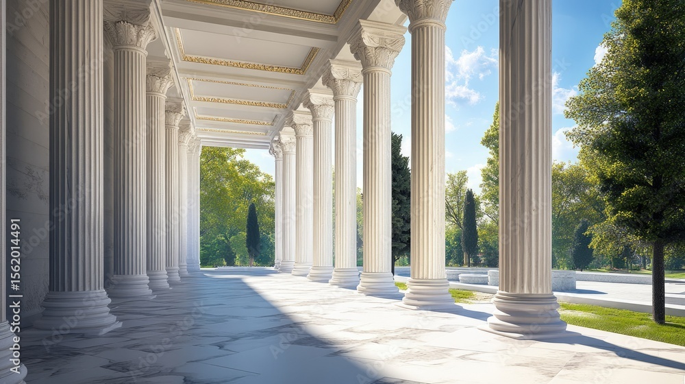 Obraz premium Classical Architecture: A Sunlit Colonnade
