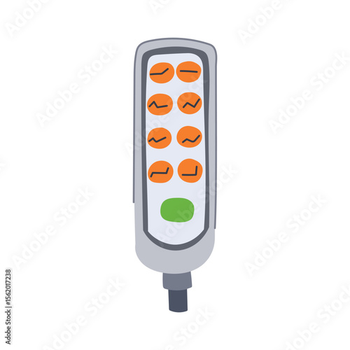 remote medical bed control cartoon vector illustration