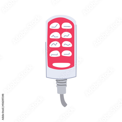 ergonomic medical bed control cartoon vector illustration