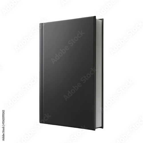 Black hardcover book mockup featuring minimalist clean design ideal for publishing on white background