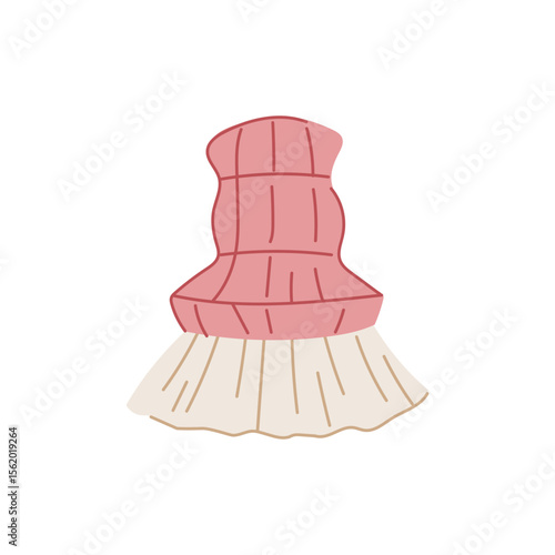 spores mushroom brush cartoon vector illustration
