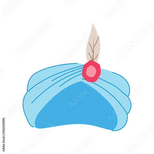 turban oriental headdress cartoon vector illustration