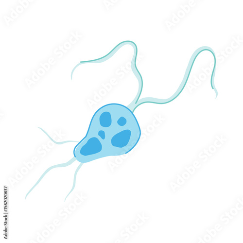 protozoa parasite cartoon vector illustration