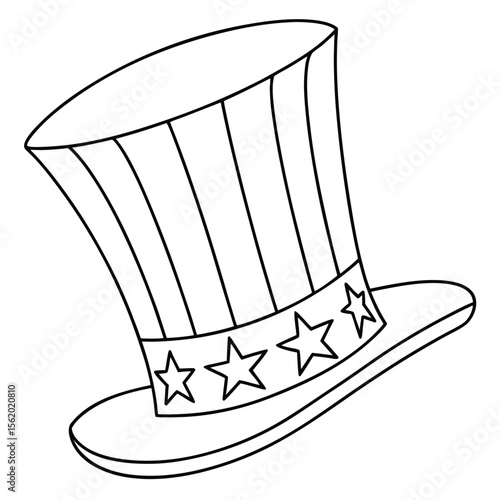 Classic Uncle Sam Top Hat with Stars and Stripes Design
