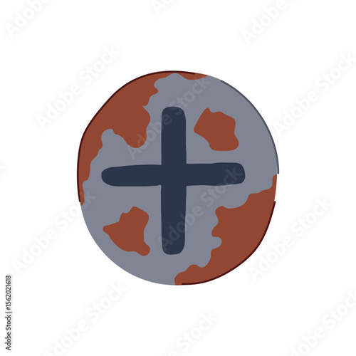 rain rusty screw head cartoon vector illustration