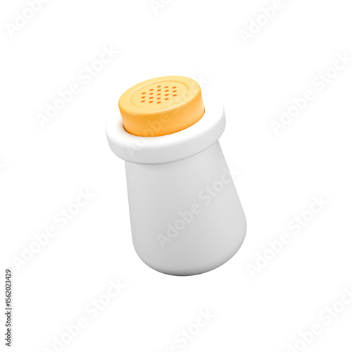 3D Salt Shaker with Yellow Cap