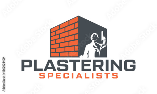 Plastering logo design icon vector template