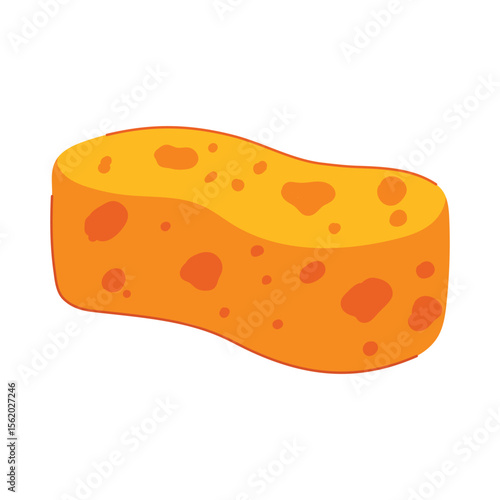 scrubber yellow sponge cartoon vector illustration