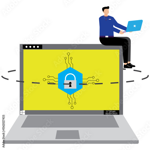 businessmen Digital Safety and Privacy Concept illustration