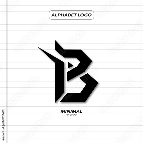 Minimalistic B Alphabet Logo Design with Clean Lines