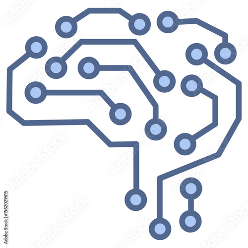 Neural Networks Blue Icon