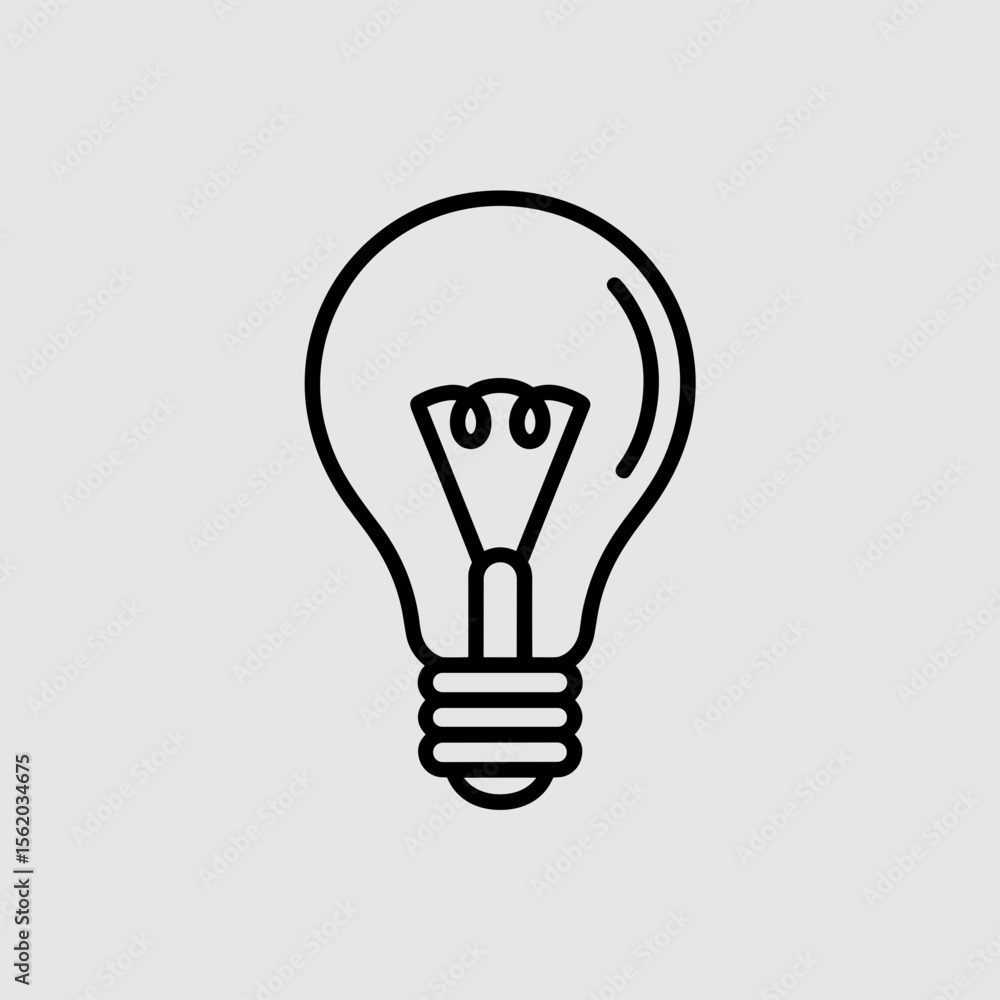 Minimalist line art illustration of a light bulb on neutral background Minimalist line art illustration of a light bulb on neutral background
