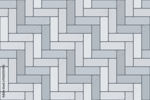 Herringbone grey tiles seamless pattern. Natural stone design. Vector.
