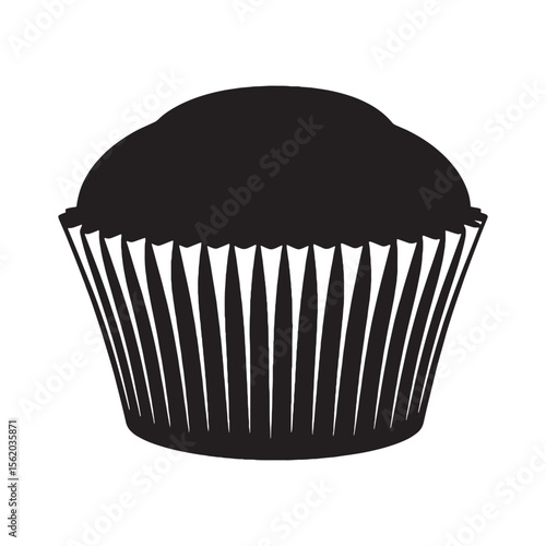 Delicate swirls and sugary style – Cupcake silhouette highlighted in playful Cupcake vector – Cupcake illustration

