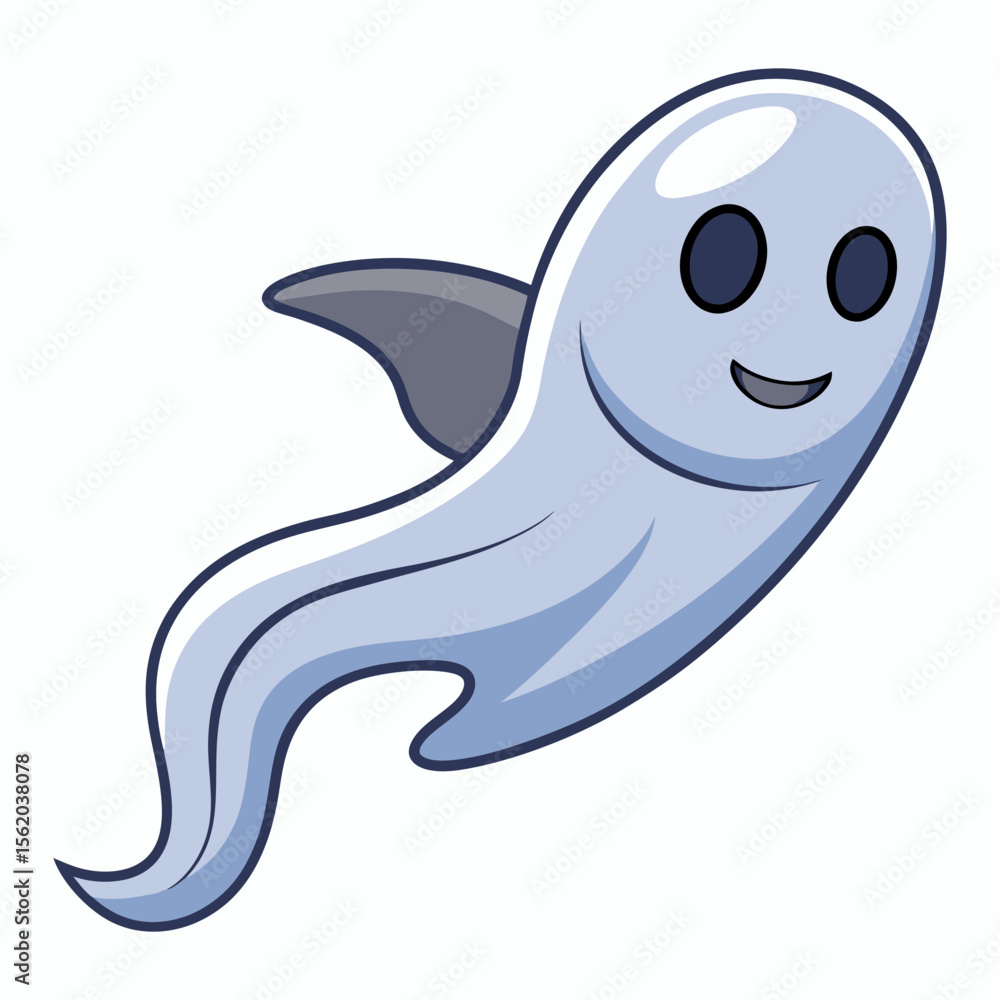 Fototapeta premium Vector silhouette illustration of a ghost flying at high speed