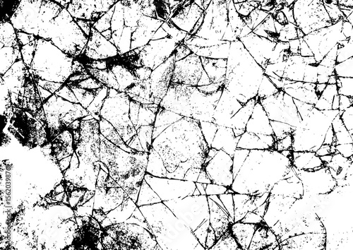 Large vector cracked surface texture with a transparent background