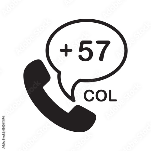 Colombia Phone Number Icon | Dialing Code