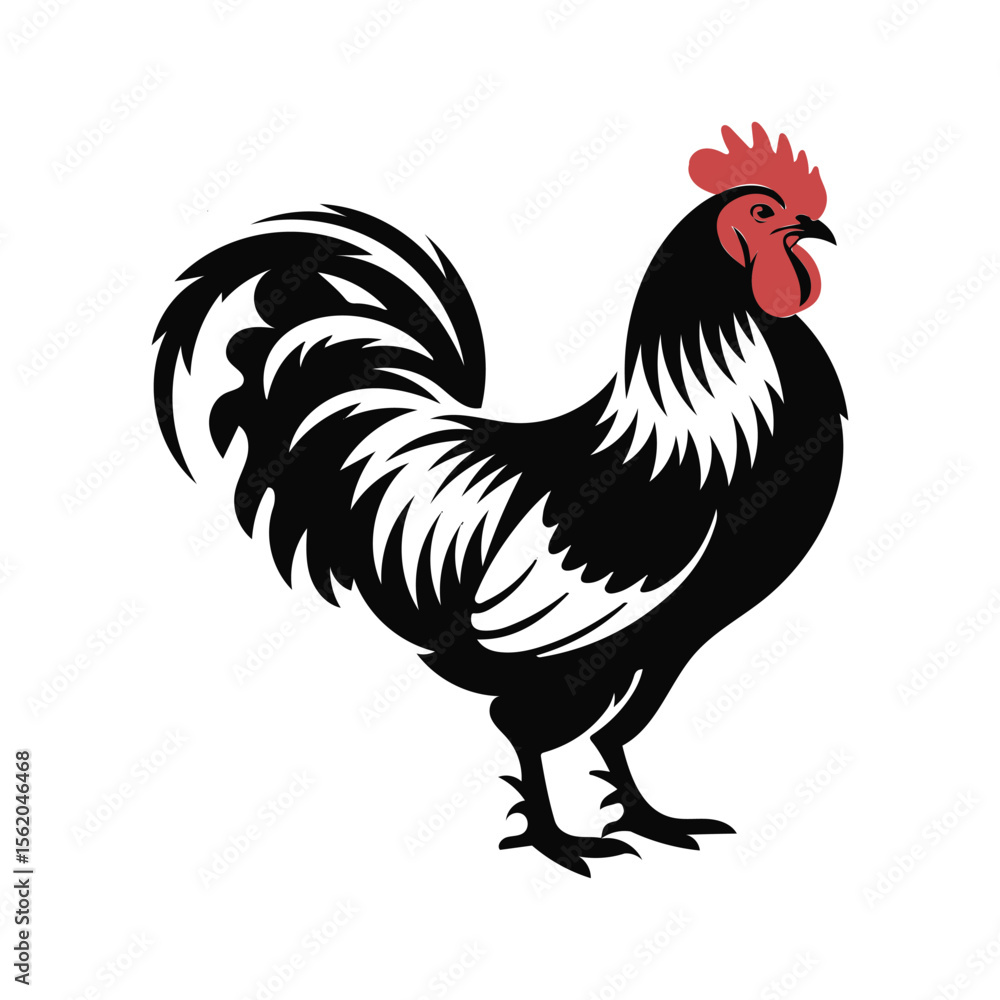 Fototapeta premium Chicken vector silhouette. Hen vector icon Art Illustration.
