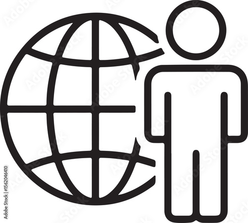 Capturing the essence of global confinement, this vector illustration shows a planet Earth icon, a powerful symbol of our interconnected world, encased within a cage, representing a restrictive networ