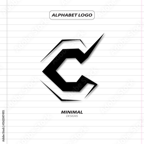 Minimalistic C Alphabet Logo Design with Clean Lines