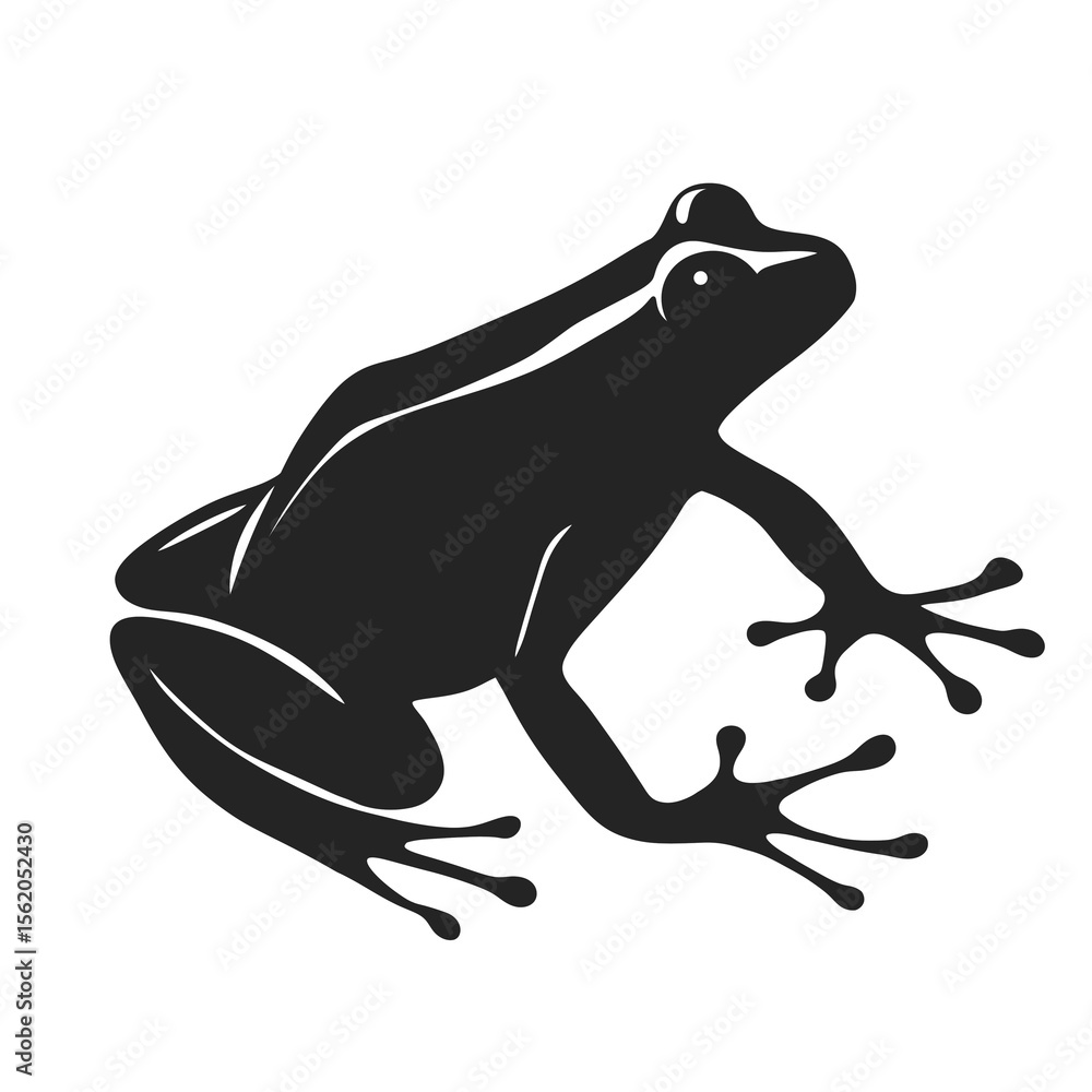 Fototapeta premium Frog silhouette illustration 