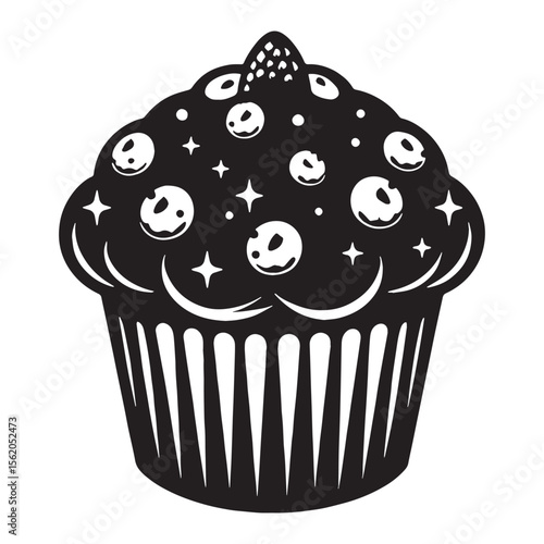 A bakery favorite in bold lines – Muffin silhouette presented in clean Muffin vector – Muffin illustration

