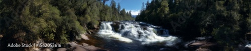 Raging waterfalls nature landscape hdr 360 degrees view hdri setting