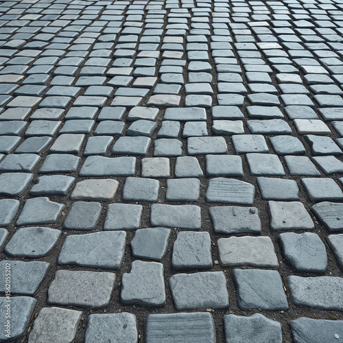 Gray and blue stone pavement with blocky pattern and coarse natural surface