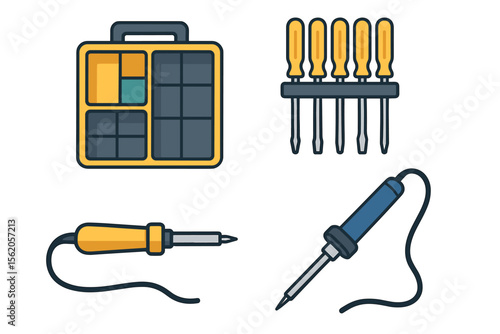 Retro pixel art of multimeter and batteries with wires vector icon isolated illustration