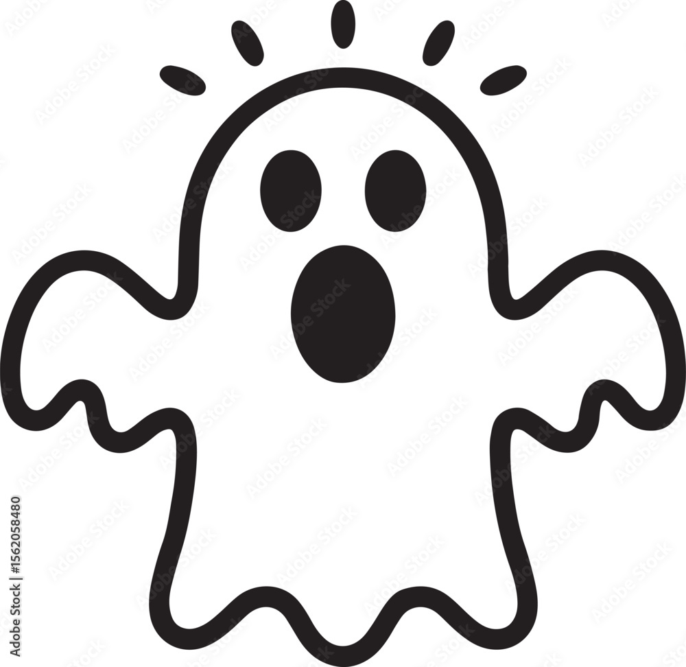 Spooky Specter A Simple Black and White Ghost Illustration Ready to Haunt Your Halloween Projects with a Touch of Whimsical Fear Spooky Specter A Simple Black and White Ghost Illustration Ready to Haunt Your Halloween Projects with a Touch of Whimsical Fear