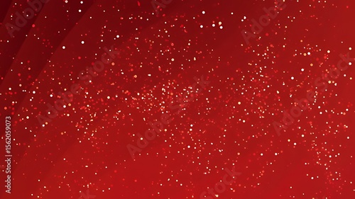 Red background with glittering particles.