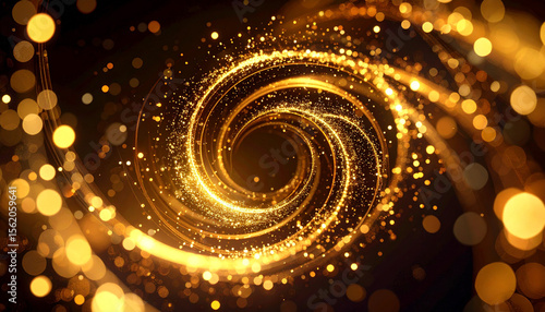 黄金に輝く渦巻きの幻想空間