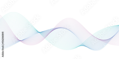 Abstract wavy information technology smooth wave lines background. Design used for banner, presentation, web design, cover, web, flyer, card, poster, texture, slide, magazine, data visualization.	
