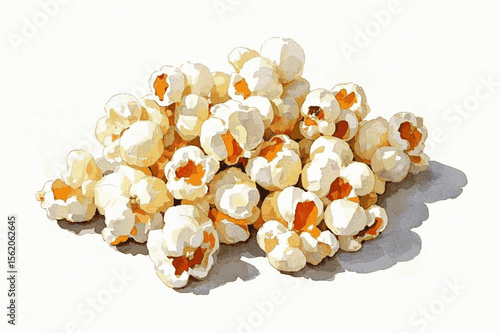 Golden Kernels Adrift opopcorn isolated watercolor vector illustration svg