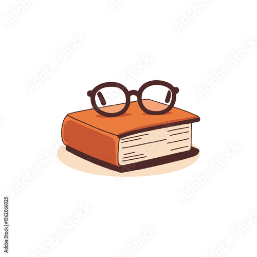 glasses and book