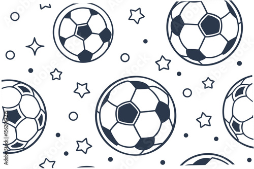 soccer balls seamless pattern