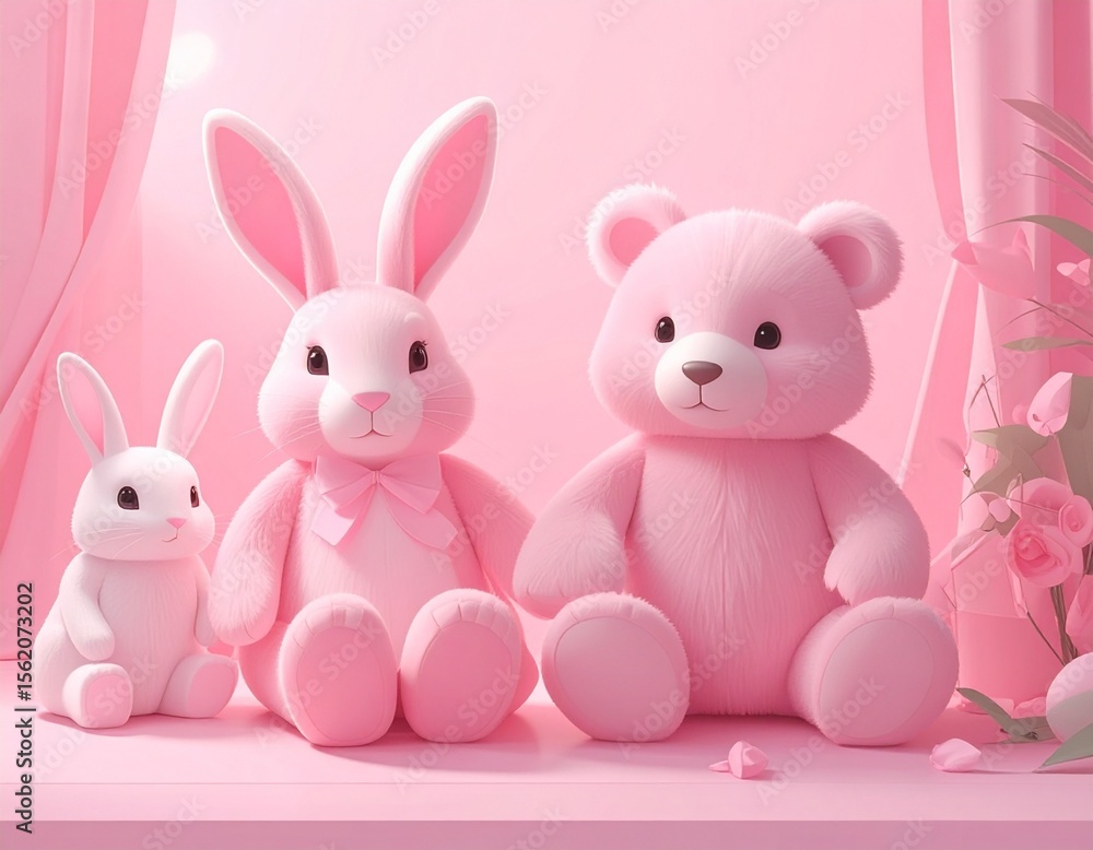 Obraz premium Pink plush toy