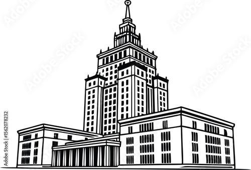 Modern Skyscraper Design Featuring Tall Buildings Windows and City Architecture. High Rise Skyscraper Illustration Collection for Urban Development and Planning. Flat Style Modern Skyscraper Concept