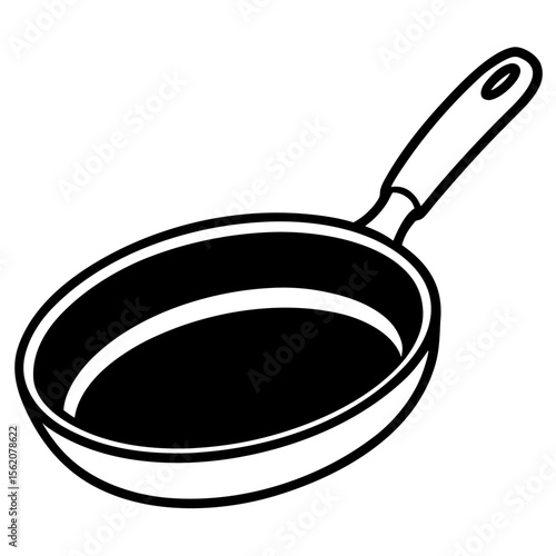 Minimal Frying Pan Silhouette Vector