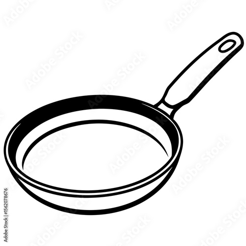Minimal Frying Pan Silhouette Vector