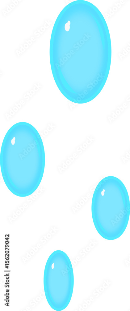 A set of transparent aqua-colored water bubbles. Minimal and clean vector style, suitable for themes related to water, cleanliness, freshness, or background decoration A set of transparent aqua-colored water bubbles. Minimal and clean vector style, suitable for themes related to water, cleanliness, freshness, or background decoration