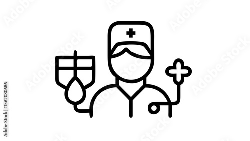 Vector illustration of a cartoon doctor