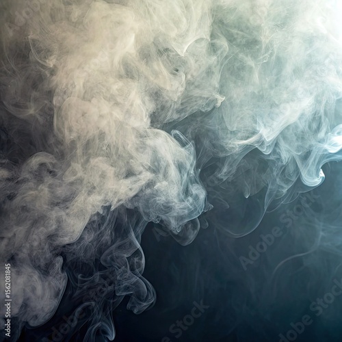 Photo of a smoke in dark room