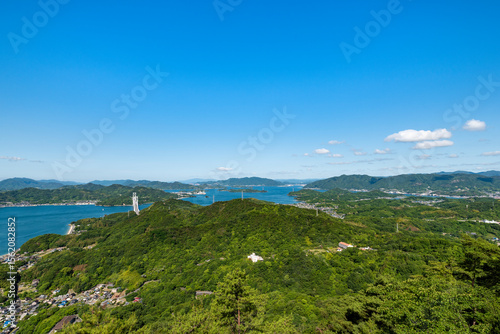 高見山展望台から望む瀬戸内海の島々　広島県尾道市