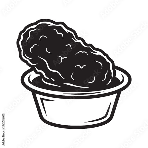 Classic snack in visual form – Nuggets silhouette transformed with bold Nuggets vector – Nuggets illustration

