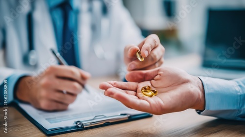 Doctor Prescribing Dietary Supplements in Medical Office Setting