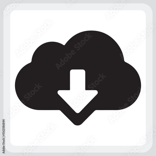 Downloading File from Cloud Icon