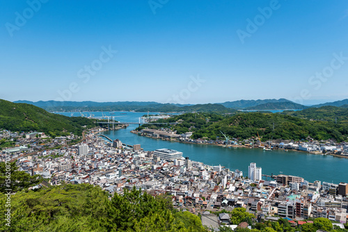 Naklejka 千光寺頂上展望台から望む尾道市の街並み 広島県尾道市