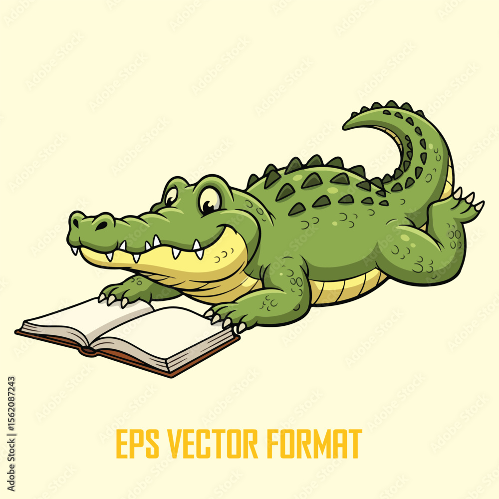 Fototapeta premium Cute Animals Reading Books Vector Collection – Cartoon Lions, Monkeys, Cats, Ducks & More