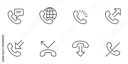 telephone line icon, communication and calling features